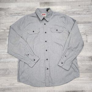 Wrangler Men's Button Down Shirt Gray Long Sleeve Sizes Large